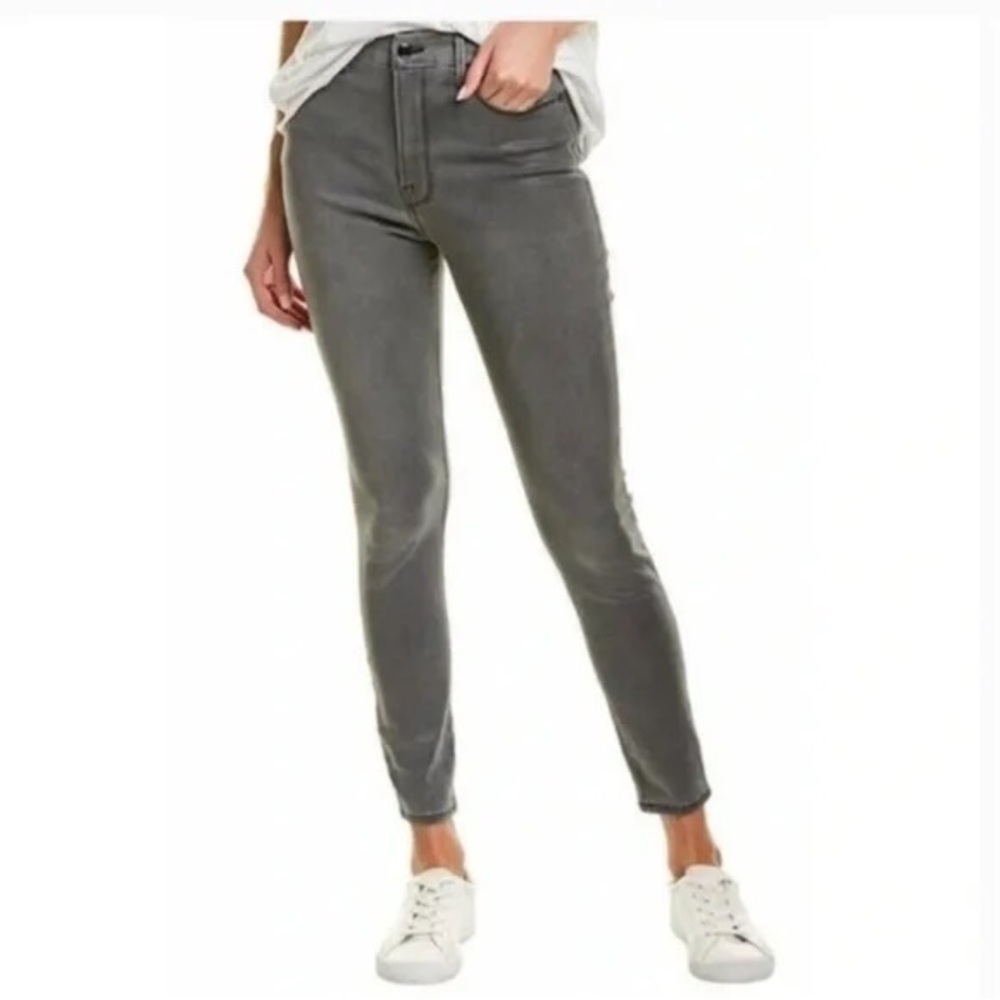 Good American Good Waist High Rise Skinny Grey Wax Coated Shiny Women’s 2 26
